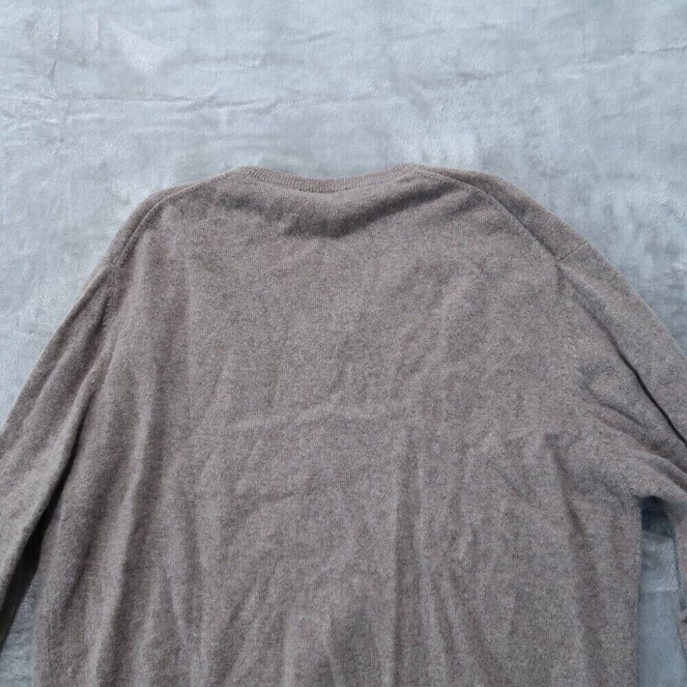 Jos A Bank Sweater Mens L Brown Cashmere V Neck Knit Long Sleeve Pullover Soft - Picture 4 of 13